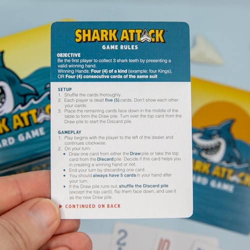 Shark Attack Card Game | Beach Game and Pool Game for the Whole Family | Screen for All Ages Adults and Grandparents | Perfect for Vacation, Lake Cabins and Beach Houses