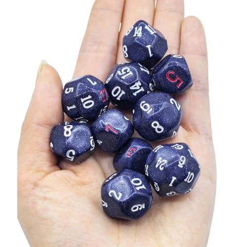 10 Pieces Odd Numbered Polyhedral Dice Set D3-D25, Odd Number Dice D3, D5, D7, D9, D11, D13, D15, D17, D19, D25 for Role Playing Table Games (Glitter Blue Set) - color: Glitter Blue Set