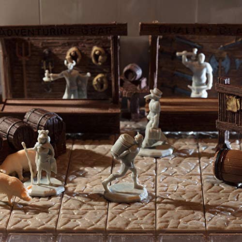 Townsfolk Mini Fantasy Figures Non Player Characters NPC - 32 Unique Miniatures - Nobility, Merchants, Peasants, Entertainers - Compatible w DND Dungeons Dragons Pathfinder RPG Games