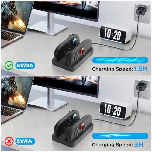 Charging Dock for Nintendos Switch 2,Switch 2 Joycons Dock for 2 Joycon,Joycons Charger Stand Station with LED Indication and USB Type-C Charger Cable