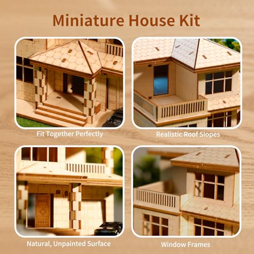 3D Wooden Puzzles for Adults,Miniature Villa Model Kit,DIY Wooden Craft for Home Office Decor,Stress Relief & Screen-Free Activity,Gift for Adults, Teens, Dads, DIY Lovers - style: Three Layers