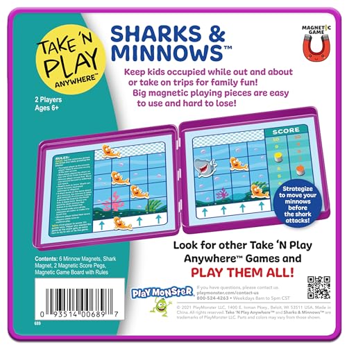 Take N Play, Anywhere Sharks & Minnows, Board Games for Kids- Board Games for Family Night, Family Games, Game Night, Family Board Games, Kids Toys, Travel Games, Preschool Toys, Ages 6+ - style: Sharks N Minnows