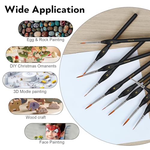 Miniature Paint Brushes Kit, Fine Detail Painting Brush Professional Tiny Paints Brush Set for Art Watercolor Oil Acrylic,Craft Models Rock Painting(Black) - size: 10PCS