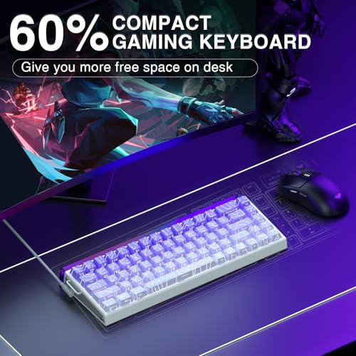 AULA Hero 68 HE 60% Gaming Keyboard Wired, Hall Effect Magnetic Switch Keyboard with Adjustable Actuation, Fast Trigger Mode, 8K Hz Polling Rate, 0.125ms Latency,Side Printed PBT Keycaps, RGB Backlit - color: Purple