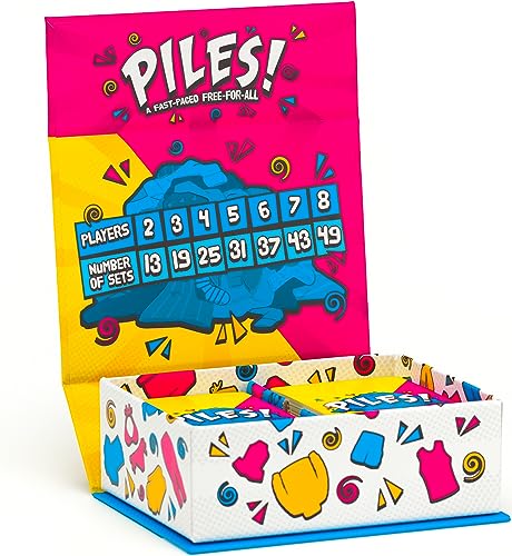 Lost Boy Entertainment Piles – Card Games – Family Games – for Kids 8 and Up – for Adults – Family Game Night – Travel & Memory Game – Party Games – 10 Mins