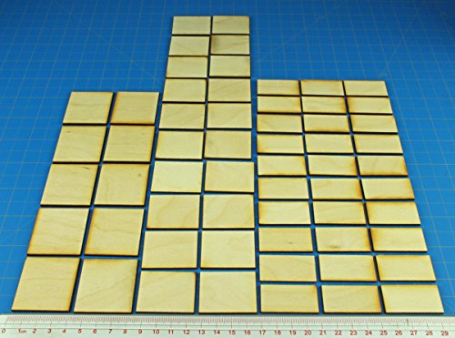 LITKO Rectangle & Square Plywood Miniature Bases | 15mm DBA & DBX | Set of 50 | 3 Sizes: 20x40mm to 40x40mm | Compatible with De Bellis Antiquitatis & Historical Wargames