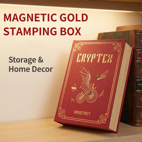 Da Vinci Code Mini Cryptex Metal Puzzle Box Set - 6PCS 3D Brain Teasers, IQ Challenge for Adults Teens, Gift for Christmas Birthday Valentine's Day, Anniversary & Family Party Game - color: Red
