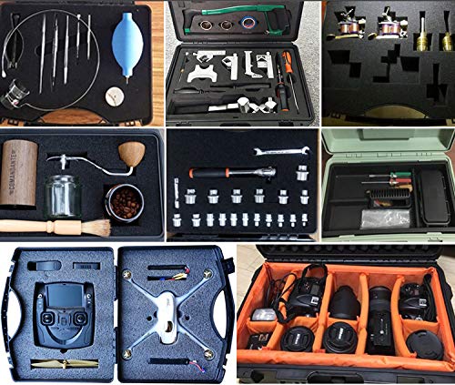 Small Hard Case with Pluck Foam, 12" Customizable Interior Protection Carrying Case for Pistol, GoPro, Microphone, Handgun, Camera - Outer Size: 12.2” x 10” x 2.7” - style: Inner Size- 12" X 8.2" X 2.5"