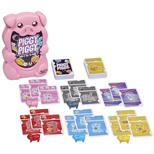 Hasbro Gaming Piggy Piggy Card Game | Family Games for Kids, Teens, and Adults | 2 to 6 Players I 20 Mins. Average | Quick-Playing Travel Games | Fun Summer Activities | Vacation Essentials | Ages 7+