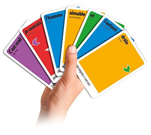KLOO Learn French Board & Card Game Race to Paris | Fun for Family Kids Adults School | Play & Talk French Language | 4 Decks, Speak 100's of Words & Vocabulary in a Flash | Boardgame, 1–4 Players