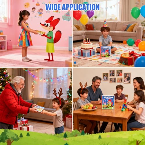 Magnetic Fraction Playook for Kids with 152 Pcs Fractions Magnets Tiles and Disc Set, Math Demonstration Book Learning Toys Fraction Manipulatives for Toddlers