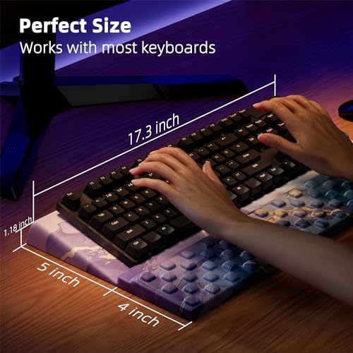 Ospelelf Computer Keyboard Stand Tilt with Wrist Rest, Comfy Ergonomic Keyboard Riser Holder for Desktop - color: Multicolor