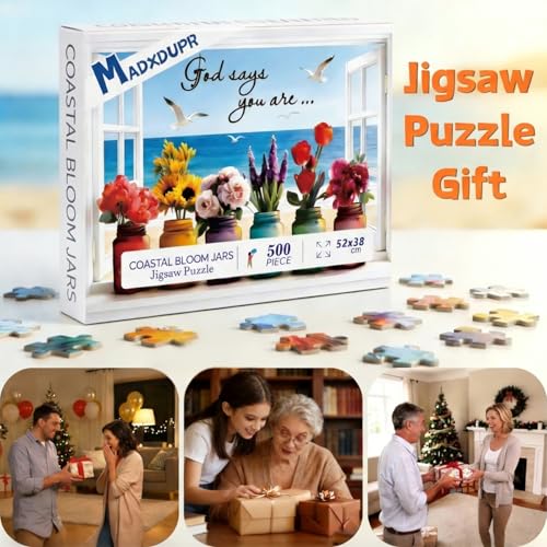500 Piece Jigsaw Puzzles for Adults - Christian Bible Wishful Window Puzzle for Seniors & Families, 20.47" x 14.96" Bible Verse Puzzle with 1:1 Poster & Letters on Back - color: Wishful Window