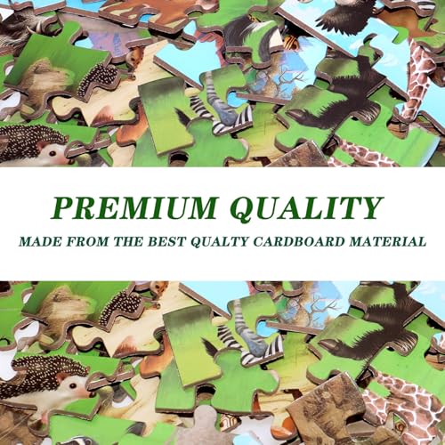 Puzzles for Kids Ages 6-8 Year Old, 100 Piece Grassland Animals Jigsaw Puzzle for Toddler Children Learning Educational Puzzles Toys for Boys and Girls - Every Piece is Unique - color: Grassland Animals