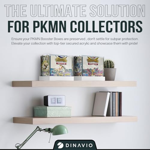Dinavio Crafthouse PKMN Booster Box Case Acrylic Display - Booster Box Protector Case - 8mm + 5mm Acrylic 5x3mm Magnets - Compatible with PKMN Booster Boxes (White Base) - color: White Base
