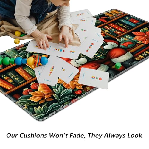 Old Man On Bookshelves for MTG & TCG Playmat Mouse Pad,BFDHGQZC 24" x 14" Game Mat for MTG/RPG/CCG Trading Card Game Playmats Table Mat Perfect for Card Games Video Games Computer Office - color: Old Man on Bookshelves