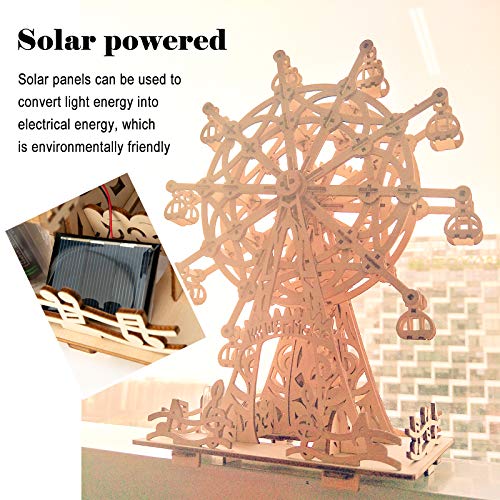 Solar 3D Wooden Puzzles for Adults Birthday Gifts Wood Ferris Wheel DIY Model Kit Puzzle Building Toys for Adult Age 14+ Years Old - style: Ferris Wheel