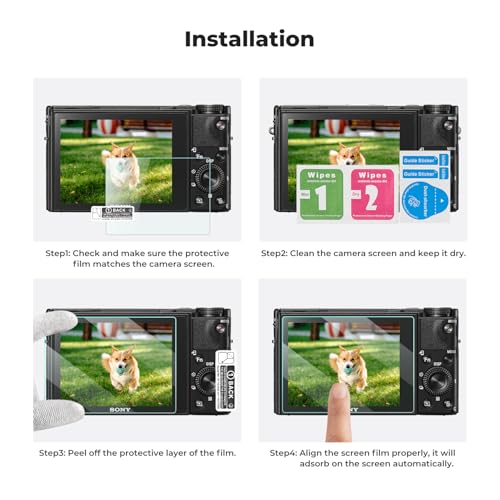 K&F CONCEPT 3pcs Screen Protector Compatible with Sony RX100 VII Digital Camera, Ultra Clear Tempered Glass Screen Protector, Anti Scratch Bubble Free Ultra Resistant - size: RX100 VII