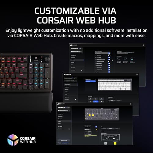 Corsair Vanguard 96 Wireless Mechanical RGB Gaming Keyboard – QWERTY US, 96% Layout, Hot-Swappable MLX Switches, 8000Hz Hyper-Polling, Stream Deck Integration, Flashtap SOCD – Black