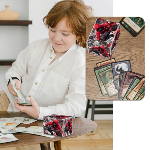 Strong Magnet MTG Demon Deck Box Playing Card Case Magic The Gathering Commander Deck Box Creative Pattern Trading Card Storage Box for Collectible Games, A Killer In The Red Hat - color: A Killer In The Red Hat