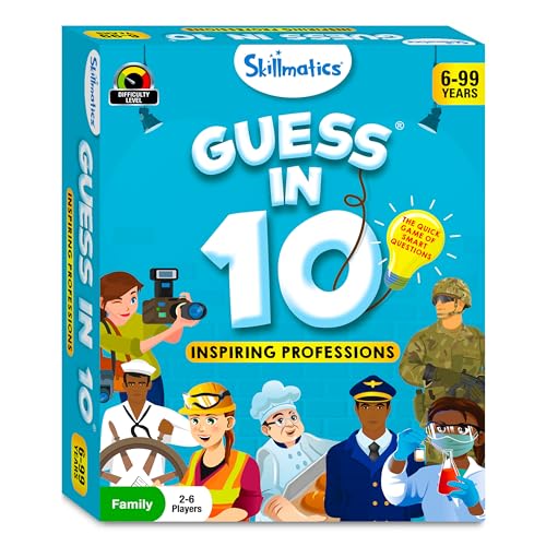 Skillmatics Guess in 10 Card Game – Professions, Gift for Boys & Girls | Educational Trivia Cards, Family Game Night, Travel Toy, Board Game, Screen-Free Fun, Kids Ages 6, 7, 8, 9 and Up - style: Professions