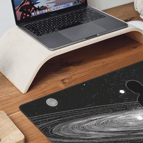 Space Galaxy Gaming Mouse Pad, Extended XXL Size 35.4 x 15.7 inches, Anti-Slip Base, Black - color: Creative Galaxy