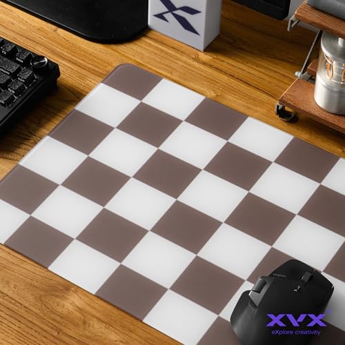 Glass Gaming Mouse Pad, XVX Professional Esport Tempered Glass Mouse Pad Ultra-Smooth Micro-Etched Surface for Top Speed and Control,Hard Mousepad(16.14 '' L × 12.20'' W - color: Khaki