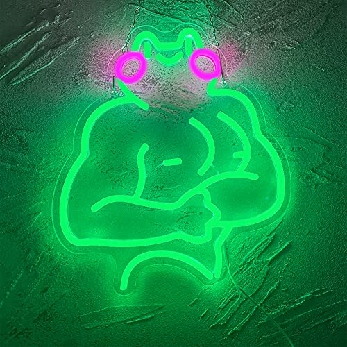 Fitness Frog Neon Sign - LED Muscle Frog Neon Light Sign 11.8x13 Inch Gym Room Wall Art USB Powered Gym Wall Decor Motivational Workout Room Home Office Art Christmas Birthday Gift - style: Muscle Frog
