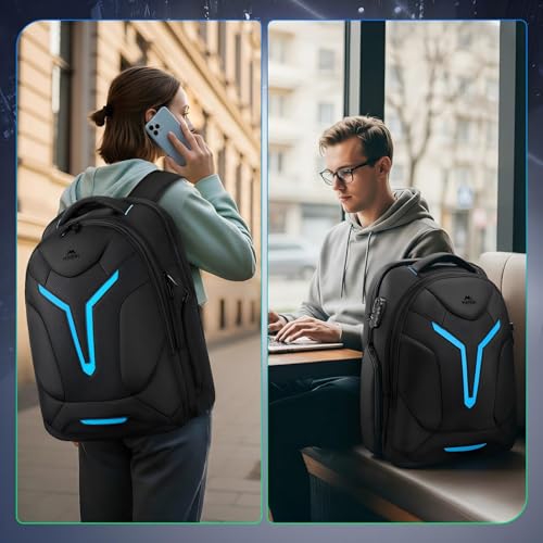 MATEIN 18 inch Gaming Laptop Backpack with Thick Padded Laptop Compartment | Anti Theft, Extra Large Backpack with Rain Cover, Waterproof Travel Bag, Tech Organizer Gaming Accessories