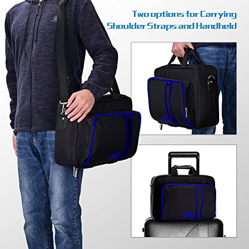 G-STORY Carrying Case,Travel Case Storage Bag Compatible with PS5 Disc and Digital Edition, Controller Skin is Included - color: Blue-Without Logo