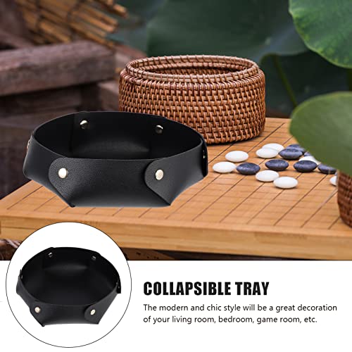 ibasenice Dice Tray for Tabletop Games Pu Dice Storage Holder Folding Tray for Home