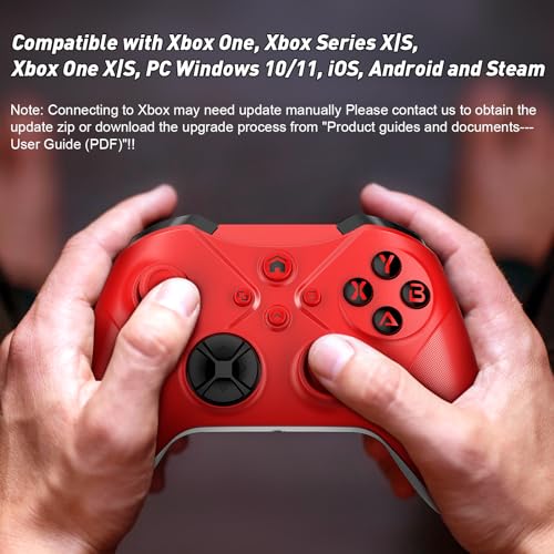 Gamrombo Wireless Replacement for Nintendo Switch with Multi Touch Pad/Turbo/Dual Vibration/3.5mm Audio Jack-Red - color: Red