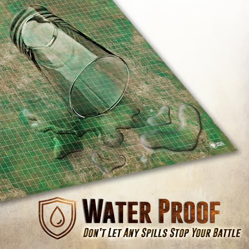 Melee Mats Wargaming Battle Mat, 48"x72" - Terrain for Warhammer 40K, Dungeons and Dragons, Tabletop RPG, Miniatures & Strategy Games - Durable Vinyl Map - color: Grasslands+grids, size: 48"x72