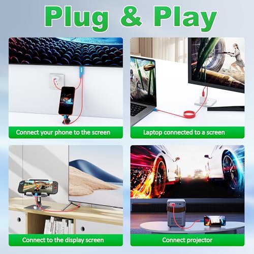 Switch 2 TV Adapter Docking Station, 4K@60Hz 18 Gbps USB C to HDMI 2.0 Adapter for TV/Monitor, 6.6ft 100W PD Play While Charging, Portable Travel TV Cable for Nintendo Switch 1 and 2/Steam Deck/OLED