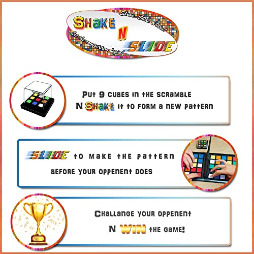 Shake & Slide Block Game Shape Matching Intelligence Board Game for Family Game Nights, Dice - color: Dice