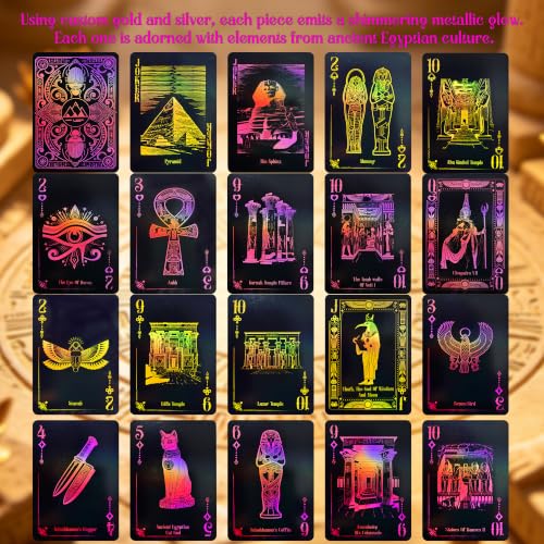 WJPC Black Rose Gold Foil Edge Ancient Egyptian Elements Playing Cards, Poker Cards,Deck of Cards for Game Party Gift (Black Rose Gold) - color: Black Rose Gold