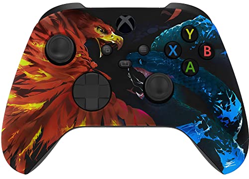 Silent Modz Custom Wireless Controller for Microsoft Xbox Series X|S, Xbox One S|X & PC (Fire Eagle vs Ice Snake) - color: Fire Eagle vs Ice Snake