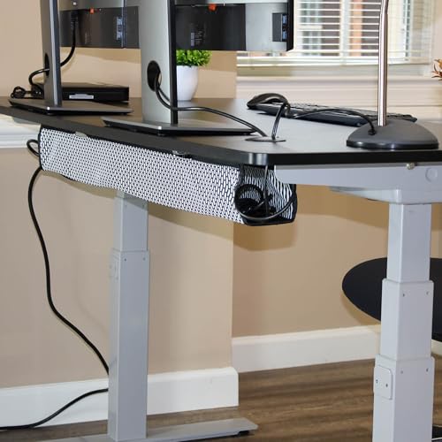 Uprite Ergo/Perfect Posture - Mesh Cable Organizer – Under Desk Cable Management with Adjustable Straps, Flexible Mesh, Easy-Access Design, & Standing Desk Compatible – 37.4” (Gray) - color: Gray