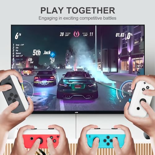 Gepicest Wrist Strap for Joycon 4 Pieces Switch Parts Accessories Controller Attachments Compatible with Joy Con, Dual Joy Remote Comfort Controller Straps White 2 Pairs - color: White