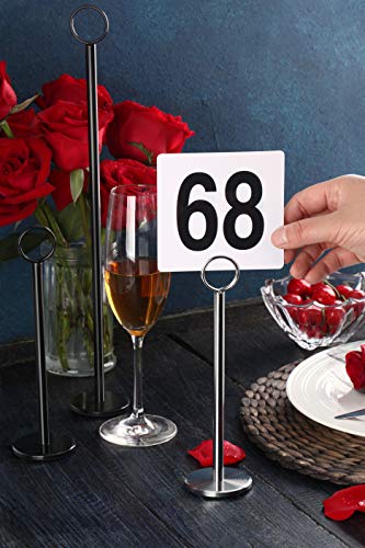 New Star Foodservice 23053 Plastic Table Number Cards 1-100 Double Sided, 4" x 4" Inch, White with Bold Black Numbers - size: 4 x 4 inches, style: Black on White (1-100)