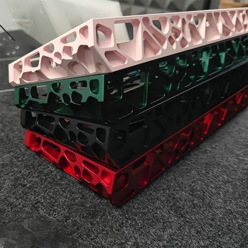 H60 Hollow Aluminum Keyboard Case,60% Compact Customized Mechanical Gaming Keyboard Housing Compatible with Wooting60/Win60/GH60/MADLIONS MAD 60 HE 61Keys Barebones Keyboards DIY (Red) - color: Red