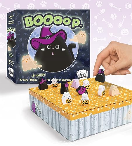 BOOoop by Smirk & Dagger: Adorable 2 Player Strategy Board Game, with 34 Cat and Kitten Pieces, Halloween Edition with NEW Ghost Cats, A Great Gift for Couples, Family, Adults and Kids Ages 10 and Up - style: BOOOOP