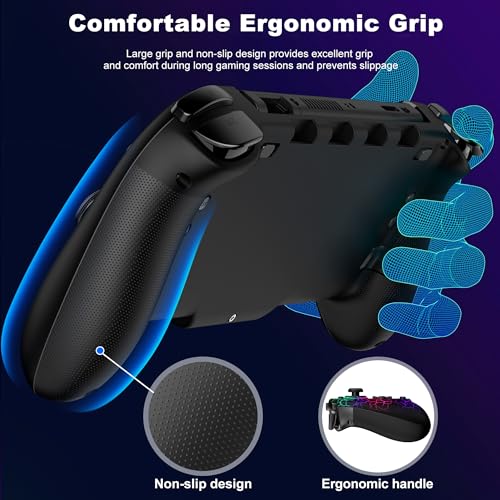 NealGamefy Switch Controllers,Wireless Switch Pro Controller for Nintendo Switch/OLED Controller,Upgrade Full-Size Ergonomic One Piece Handheld Controller with Programmable,TURBO,Vibration - color: Black-crack