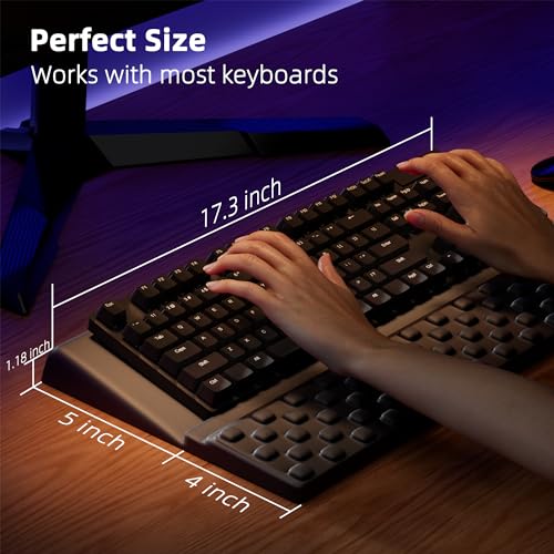 Ospelelf Keyboard Stand with Wrist Rest, Comfy Ergonomic Keyboard Riser Holder for Office Home - color: Black