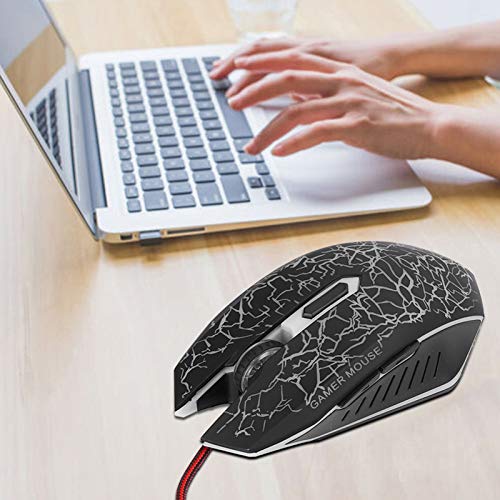 Brrnoo Ergonomic Wired Gaming with RGB Breathing Lights, Optical Sensor & DPI for PC, Laptop & Desktop