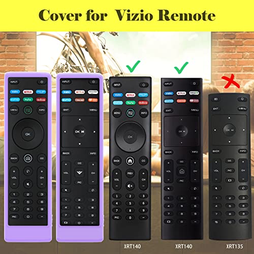 Cover for Vizio Remote, Compatible with Vizio Remote Case XRT136 / XRT140 D Series Universal Smart TV Control Replacement Silicone Skin Sleeve Glow in The Dark - color: Glow Lilac Purple