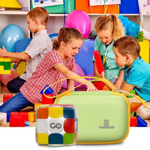 Tourmate Hard Storage Case for GoCube Edge, The Connected Electronic Bluetooth Cube - Award-Winning 3x3 Speen Cube (Box for Sale) - color: Green & Yellow