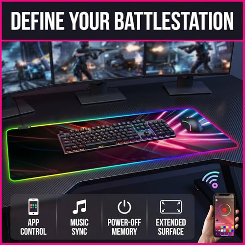 Gaming Led Luminous Mouse Pad, RGB Keyboard Pad, Non-Slip Mouse Pad, Computer Accessories - color: ROG4