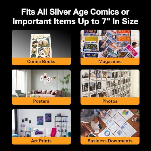 10ct Silver-Age Comic Book Toploaders - Crystal Clear Comic Book Top loaders, Premium PVC Comic Book Topload, Hard Plastic Comic Book Holders, Protection for Display, Storage, Collection - size: 10ct Silver Comic Book Toploader