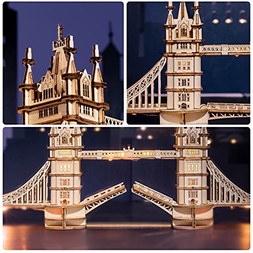 Rowood 3D Puzzles for Adults,DIY Wooden Model Kits for Adults to Build,Birthday London Tower Bridge - style: London Tower Bridge